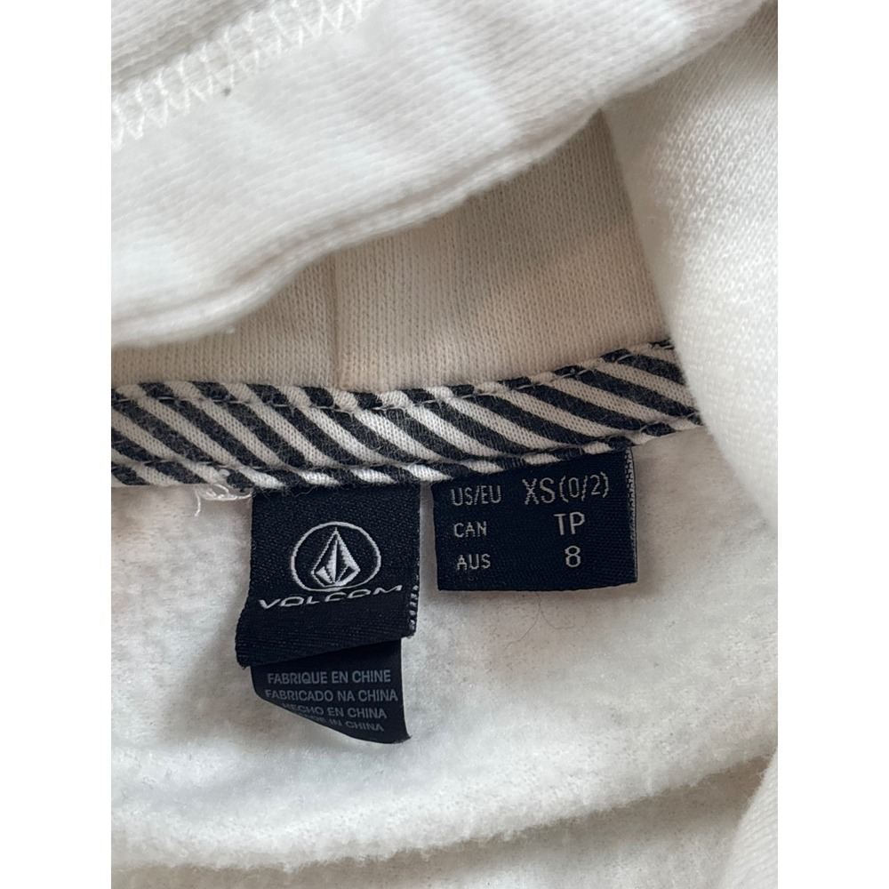 Volcom Stone White Floral Graphic Hoodie Womens XS Peace Pullover Sweatshirt - Picture 2 of 3
